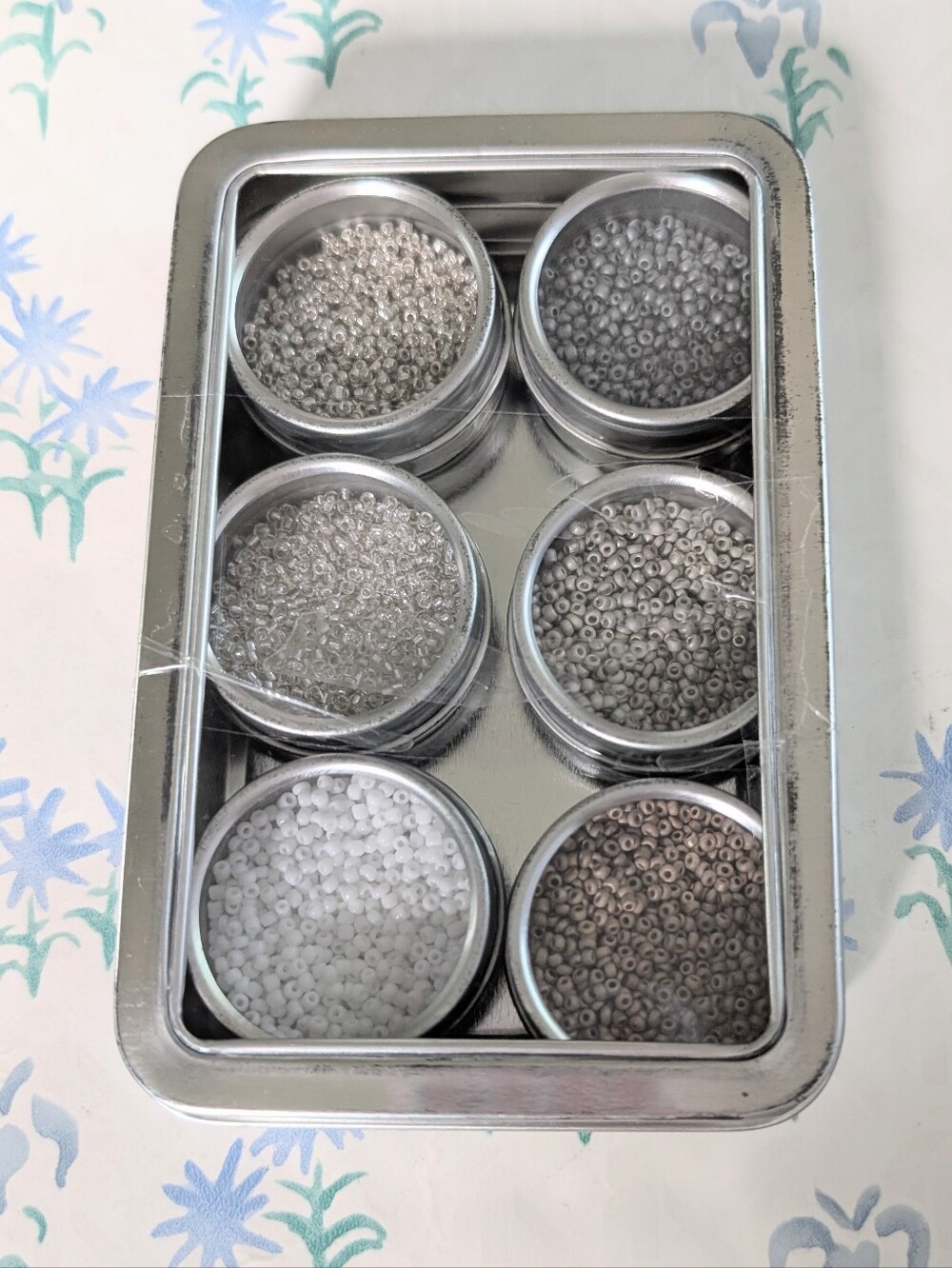 Purl Soho 6 Tins of Seed Beads Size 12 NEW Polar Ice White Jewelry Making